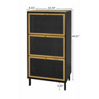 Freestanding Shoe Storage Cabinet with 3 Metal Doors