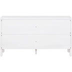 4-Door Storage Cabinet with Rattan Door Panels