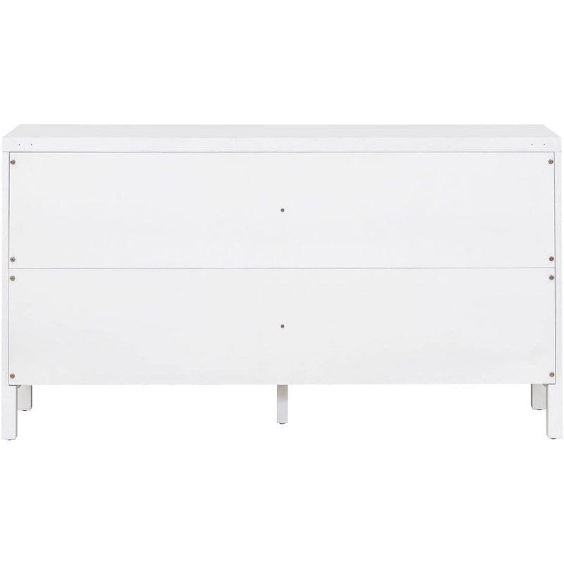4-Door Storage Cabinet with Rattan Door Panels
