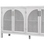 4-Door Storage Cabinet with Rattan Door Panels