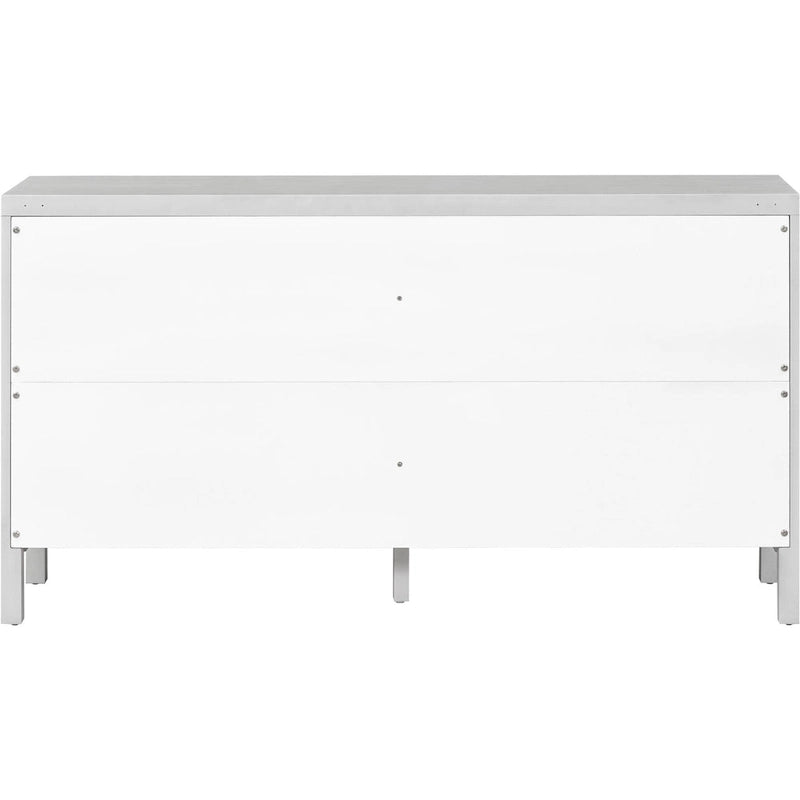 4-Door Storage Cabinet with Rattan Door Panels