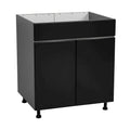 33" Sink Base Cabinet with High Double Door - Grey, 33 x 34.5 x 23.375 in.