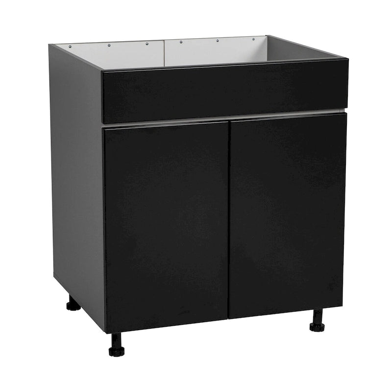 33" Sink Base Cabinet with High Double Door - Grey, 33 x 34.5 x 23.375 in.