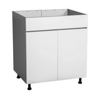 33" Sink Base Cabinet with High Double Door - Grey, 33 x 34.5 x 23.375 in.