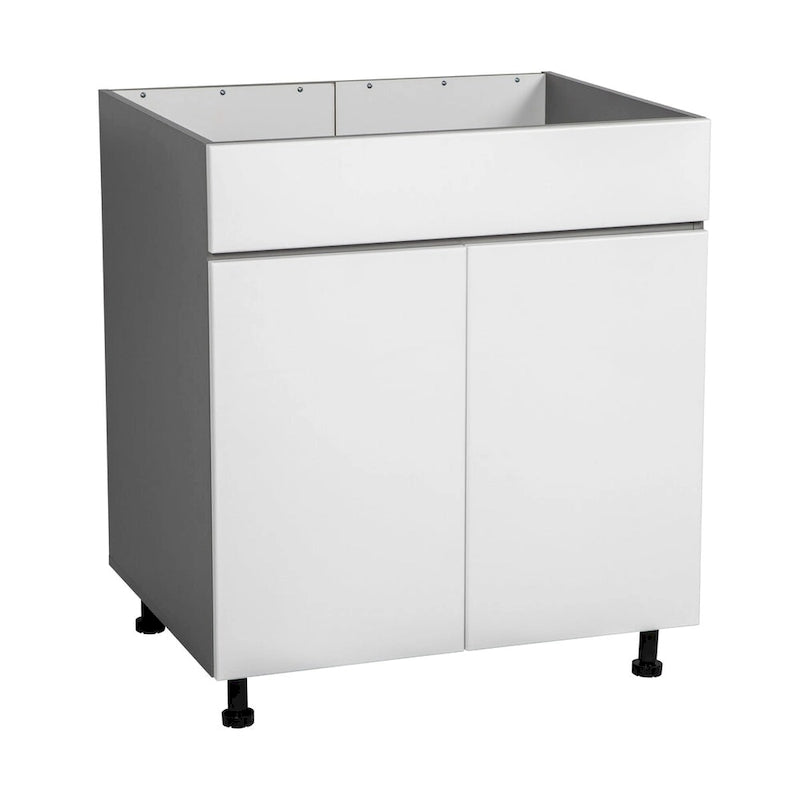 33" Sink Base Cabinet with High Double Door - Grey, 33 x 34.5 x 23.375 in.