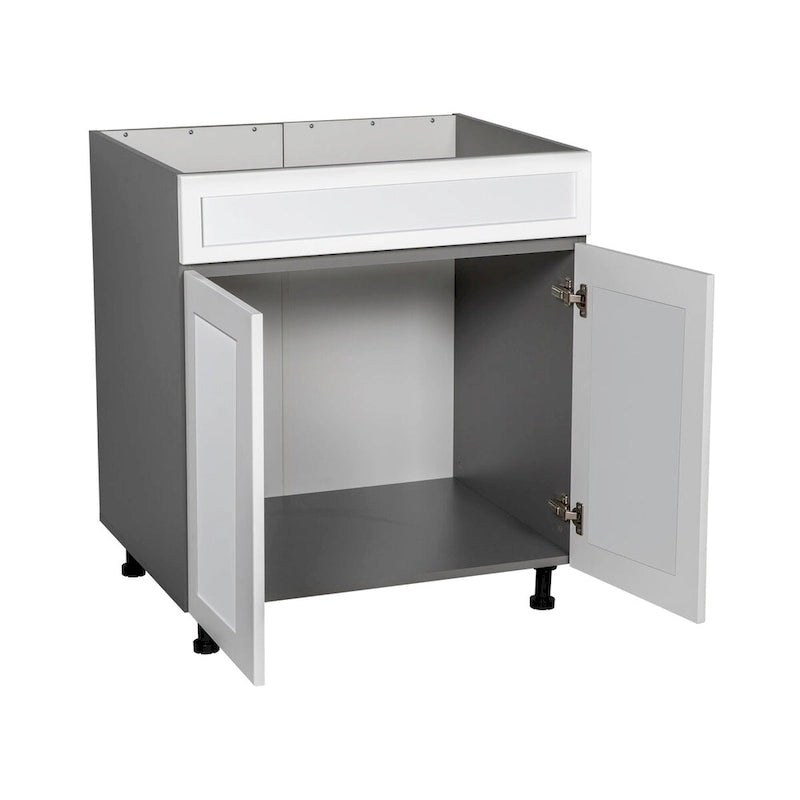 33" Sink Base Cabinet with High Double Door - Grey, 33 x 34.5 x 23.375 in.