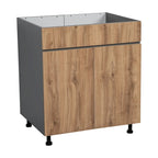 33" Sink Base Cabinet with High Double Door - Grey, 33 x 34.5 x 23.375 in.