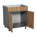 33" Sink Base Cabinet with High Double Door - Grey, 33 x 34.5 x 23.375 in.