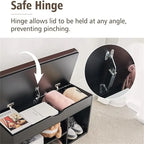 39-Inch 2-Tier Shoe Storage Bench with Flip-Top Lid