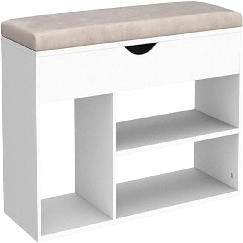 39-Inch 2-Tier Shoe Storage Bench with Flip-Top Lid
