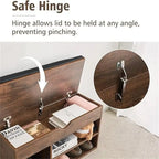 39-Inch 2-Tier Shoe Storage Bench with Flip-Top Lid