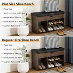 39-Inch 2-Tier Shoe Storage Bench with Flip-Top Lid