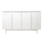 4-Door Storage Cabinet with Pine Legs and Wood Pulls