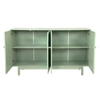 4-Door Storage Cabinet with Pine Legs and Wood Pulls