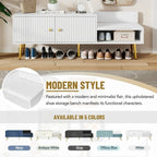 Upholstered Shoe Storage Bench with Hidden Compartment