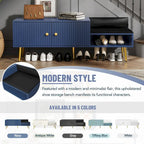 Upholstered Shoe Storage Bench with Hidden Compartment