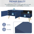 Upholstered Shoe Storage Bench with Hidden Compartment