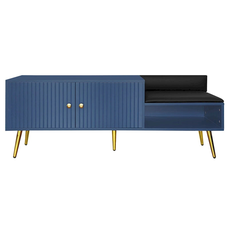 Upholstered Shoe Storage Bench with Hidden Compartment