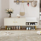 Upholstered Shoe Storage Bench with Hidden Compartment