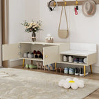 Upholstered Shoe Storage Bench with Hidden Compartment