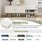 Upholstered Shoe Storage Bench with Hidden Compartment