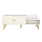 Upholstered Shoe Storage Bench with Hidden Compartment