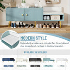 Upholstered Shoe Storage Bench with Hidden Compartment