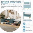 Upholstered Shoe Storage Bench with Hidden Compartment