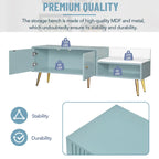 Upholstered Shoe Storage Bench with Hidden Compartment