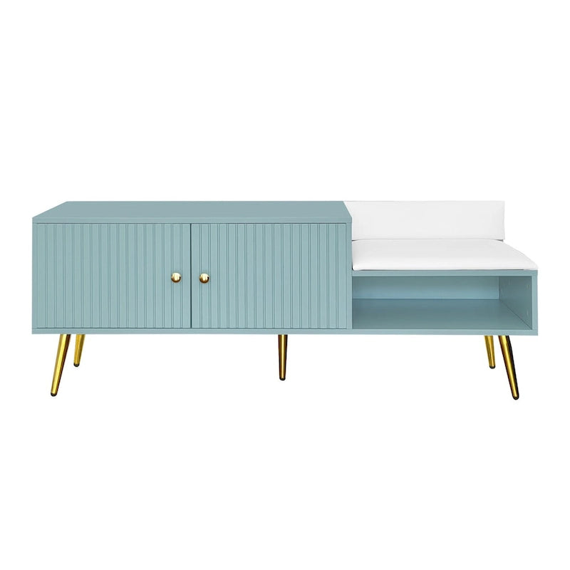 Upholstered Shoe Storage Bench with Hidden Compartment
