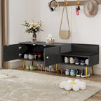 Upholstered Shoe Storage Bench with Hidden Compartment