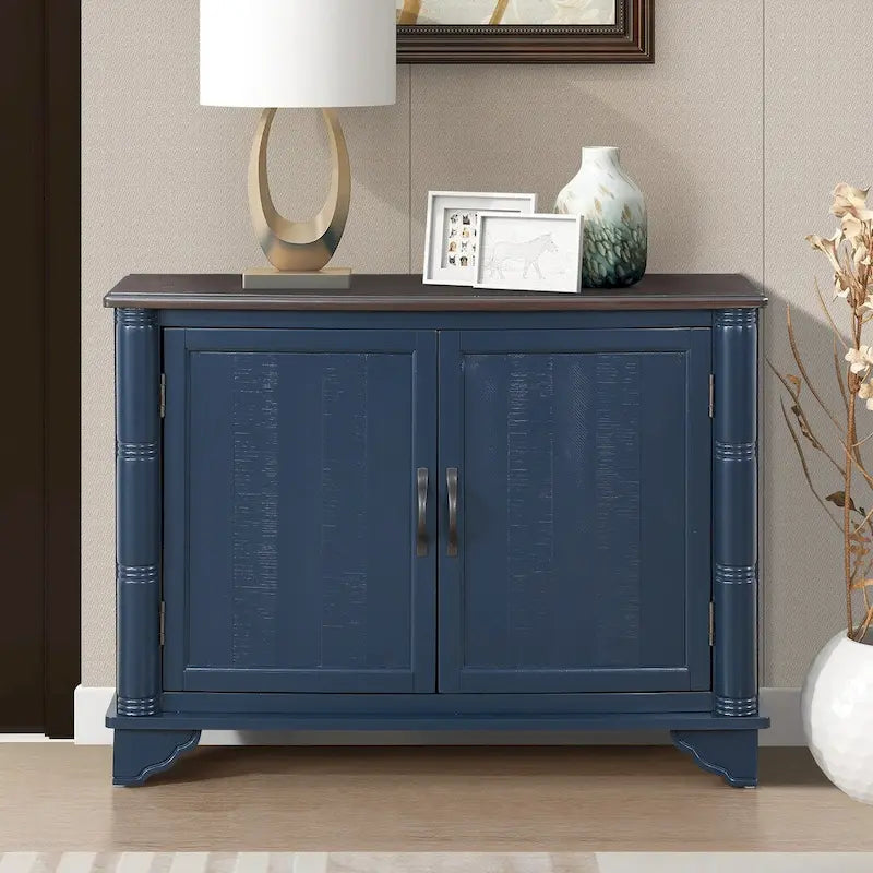 40-Inch Console Table with Storage Shelf and Adjustable Shelf