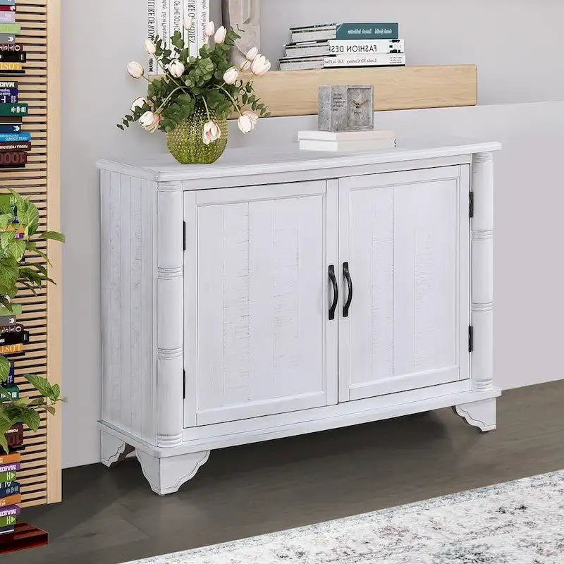 40-Inch Console Table with Storage Shelf and Adjustable Shelf