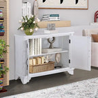 40-Inch Console Table with Storage Shelf and Adjustable Shelf
