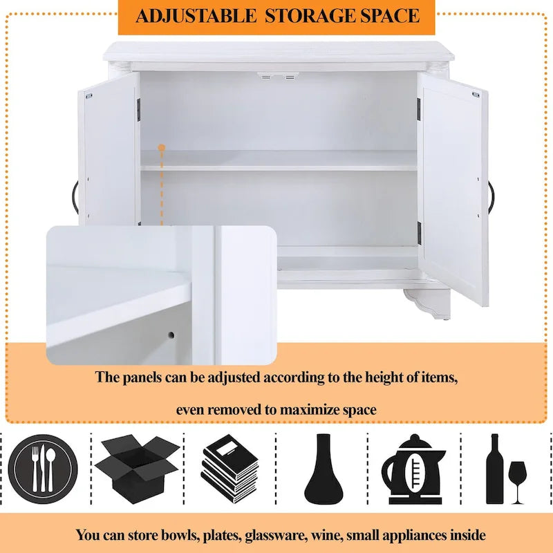 40-Inch Console Table with Storage Shelf and Adjustable Shelf