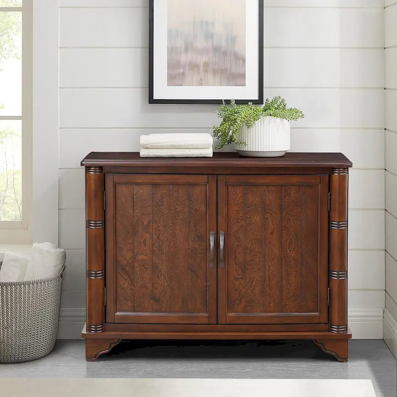 40-Inch Console Table with Storage Shelf and Adjustable Shelf