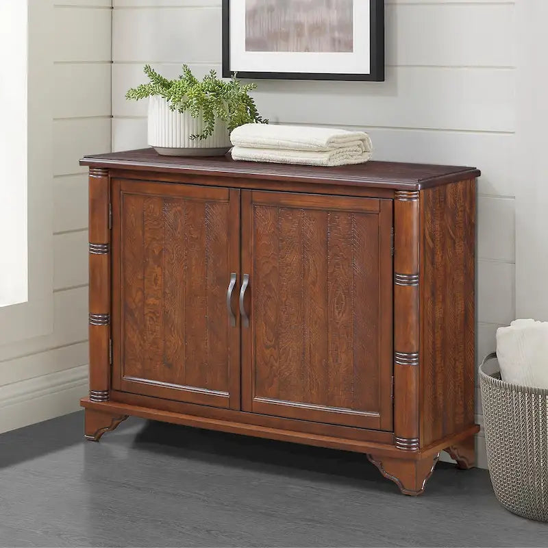 40-Inch Console Table with Storage Shelf and Adjustable Shelf