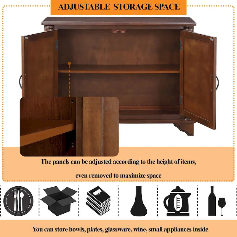 40-Inch Console Table with Storage Shelf and Adjustable Shelf