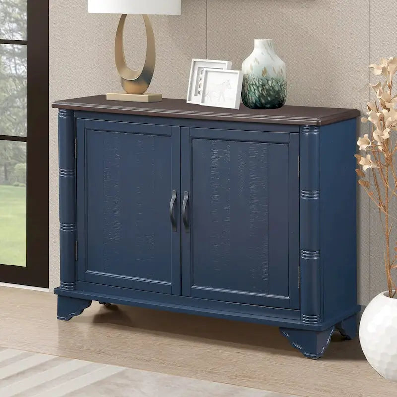 40-Inch Console Table with Storage Shelf and Adjustable Shelf