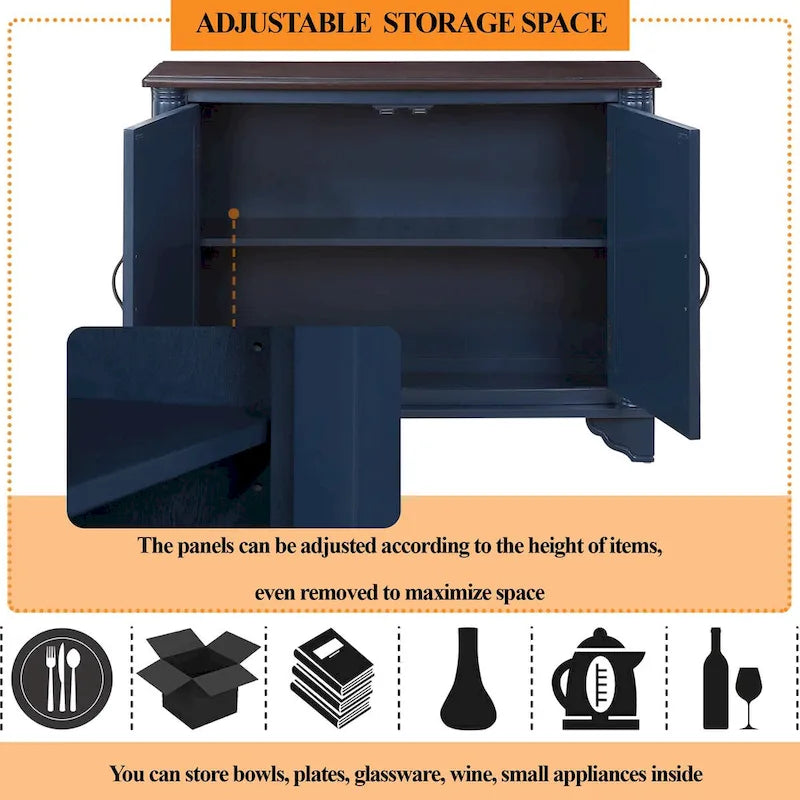 40-Inch Console Table with Storage Shelf and Adjustable Shelf