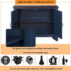 40-Inch Console Table with Storage Shelf and Adjustable Shelf