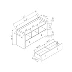 Shoe Entry Bench with Three Shelves, One Drawer, and Divided Compartment