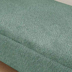 Oval Storage Ottoman Bench with Lamb Fleece Fabric Cover