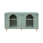 4-Door Cabinet with Fluted Glass and Adjustable Shelves