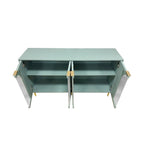 4-Door Cabinet with Fluted Glass and Adjustable Shelves