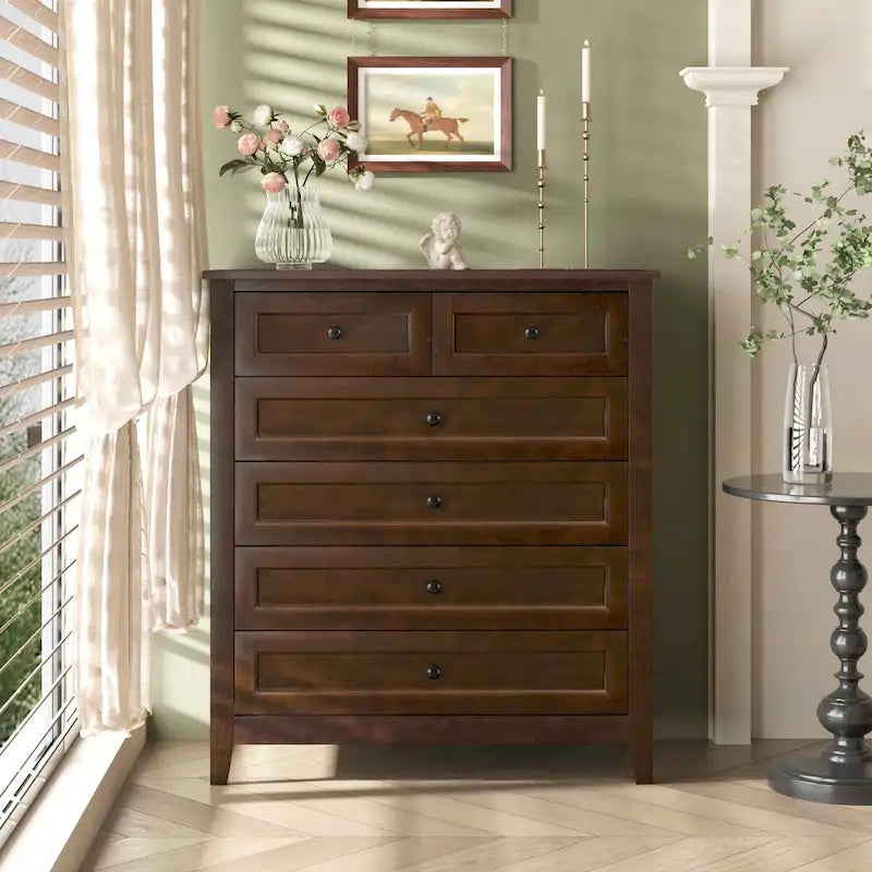 Solid Wood Buffet Cabinet with Drawers