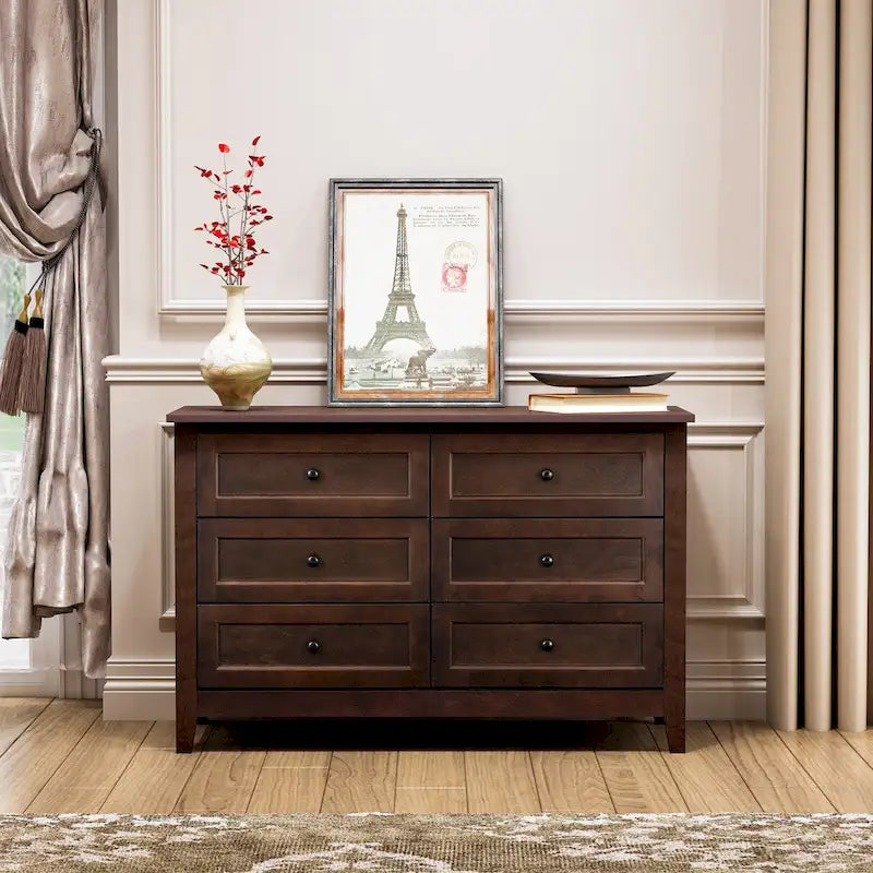 Solid Wood Buffet Cabinet with Drawers