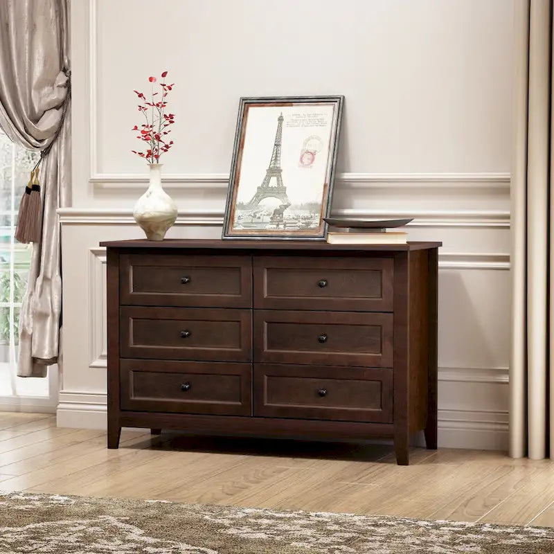 Solid Wood Buffet Cabinet with Drawers