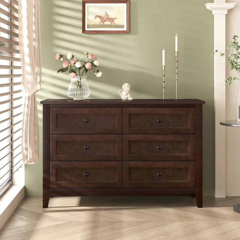 Solid Wood Buffet Cabinet with Drawers