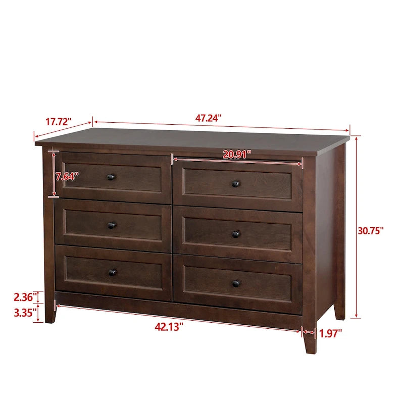 Solid Wood Buffet Cabinet with Drawers